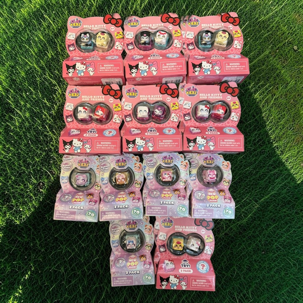 Hello Kitty and Friends Clickez Bubble Pops Collectible Toy Lot 12 Packs New